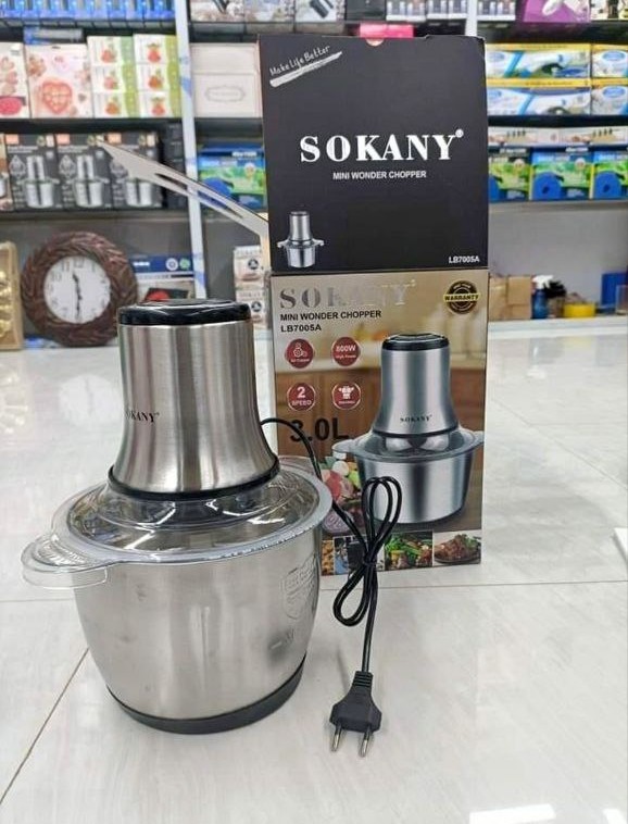 Sokany LB7005A Steel Body Chopper | 800W Powerful Mixer Grinder | 3L Large Capacity