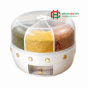 rotating-rice-and-grain-dospenser-6-compartment 6 Compartment 5 Liter Rotating Rice & Grain Dispenser