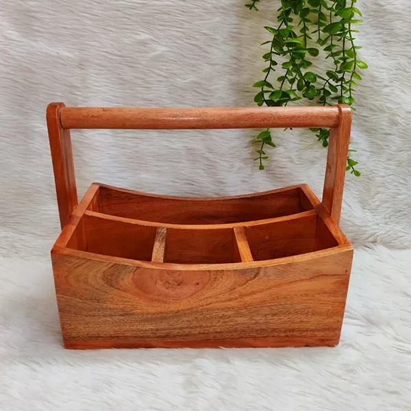 Wholesale Mahogany Wood Cutlery Holder Custom Design - Image 4