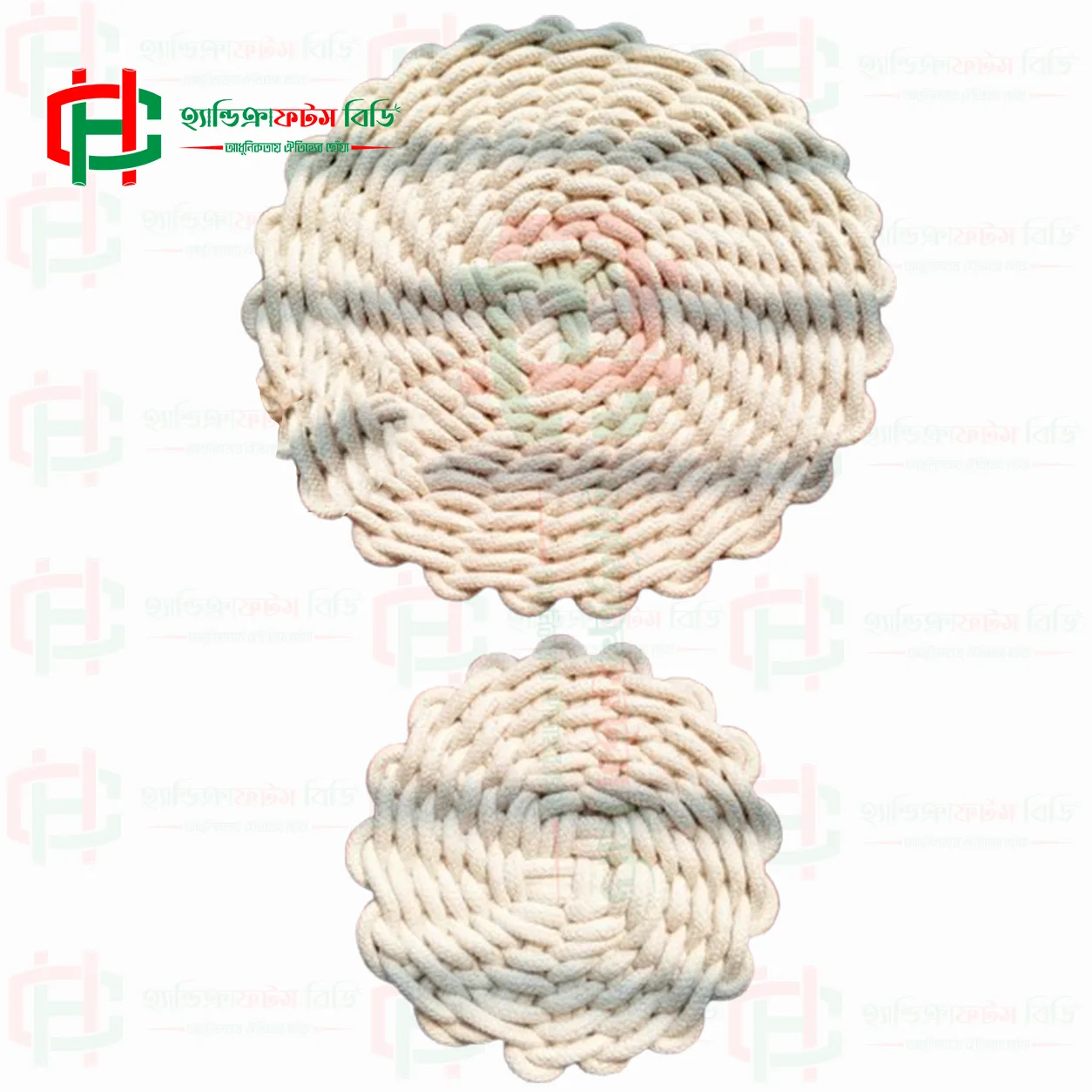Macrame Wavy Coaster ৭ ইঞ্চি