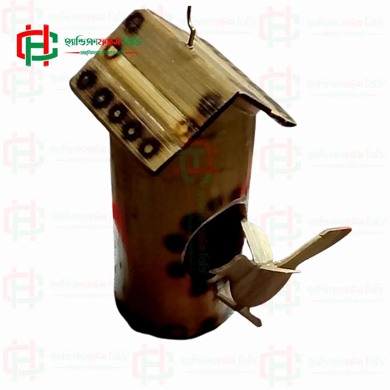 Handcrafted Natural Bamboo Bird House & Nest